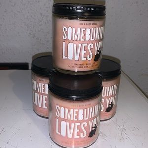 4 x 1 wick candles Easter strawberry poundcake